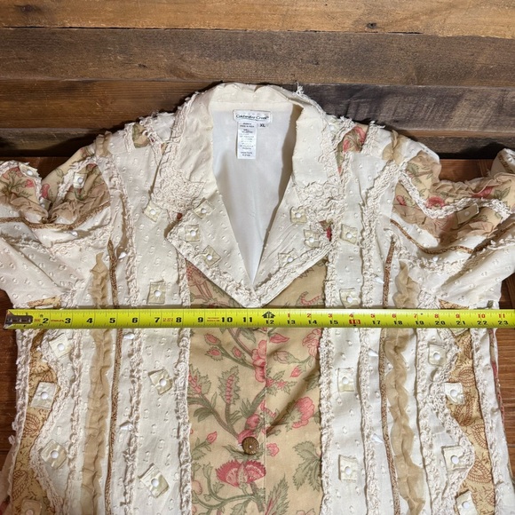 Vintage Coldwater Creek PXL Boho Floral Lace Embroidered Jacket Blazer Cowgirl - Picture 6 of 7